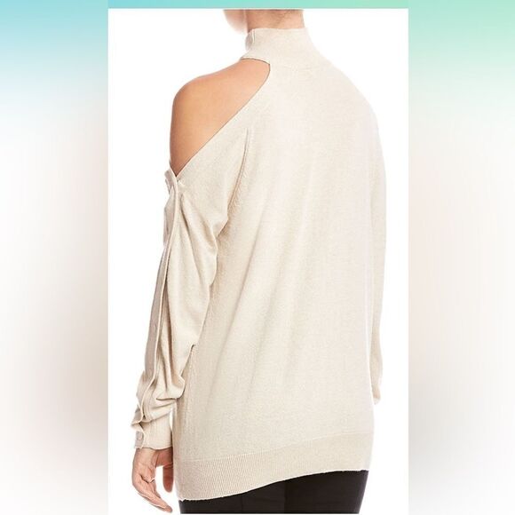 Bailey 44 Kitty Cutout Turtleneck Knitted Sweater, Eggshell Sz. XS - Picture 9 of 9